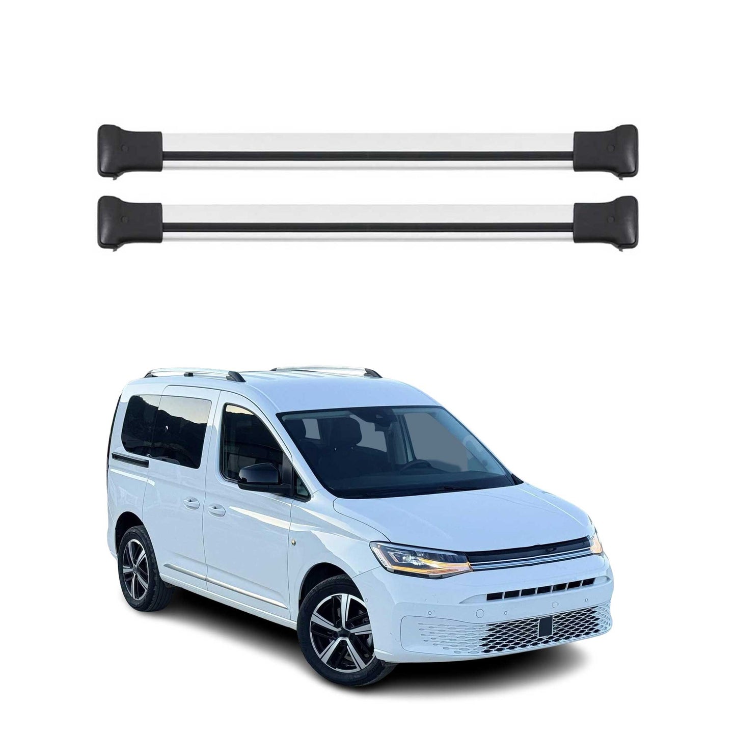 Dachträger Grundtäger für VW Caddy 2020-2025 75kg Aluminium Silber 2tlg