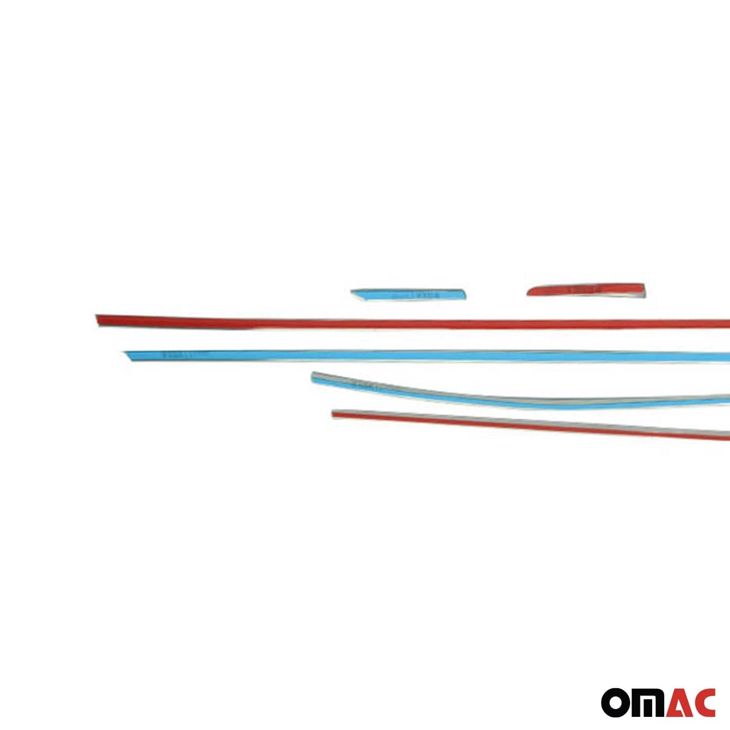 Benzi decorative pentru geamuri Renault Clio hatchback, oțel inoxidabil cromat, 8 bucăți