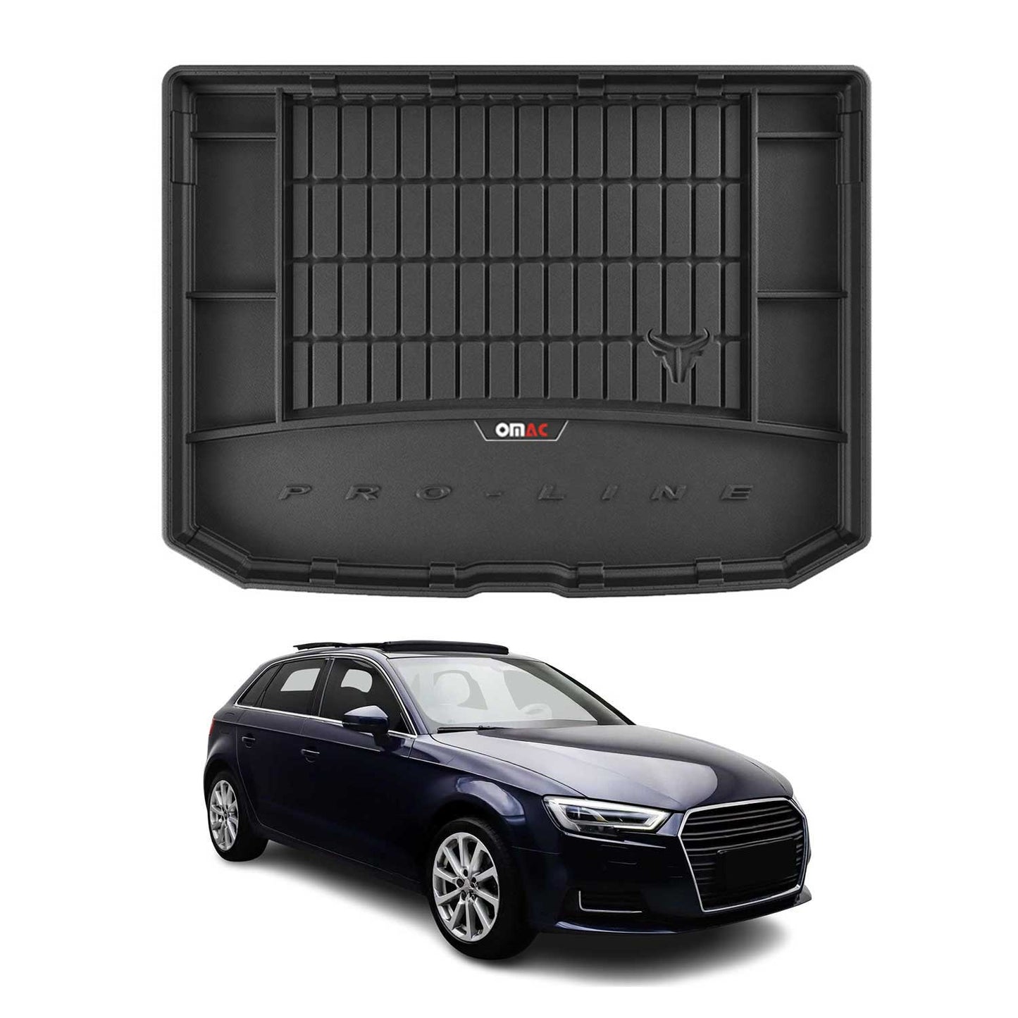 OMAC Gummi Kofferraumwanne für Audi A3 RS3 Sportback 2012-2020 TPE Laderaumwanne