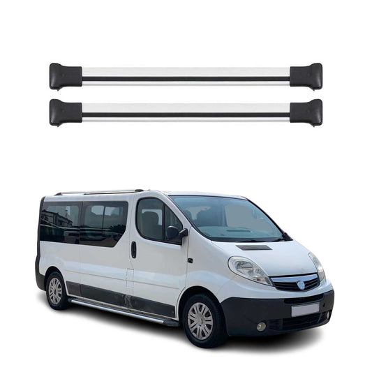 Portbagaj de plafon pentru Opel Vivaro A 2001-2014 75kg aluminiu argintiu 2 buc