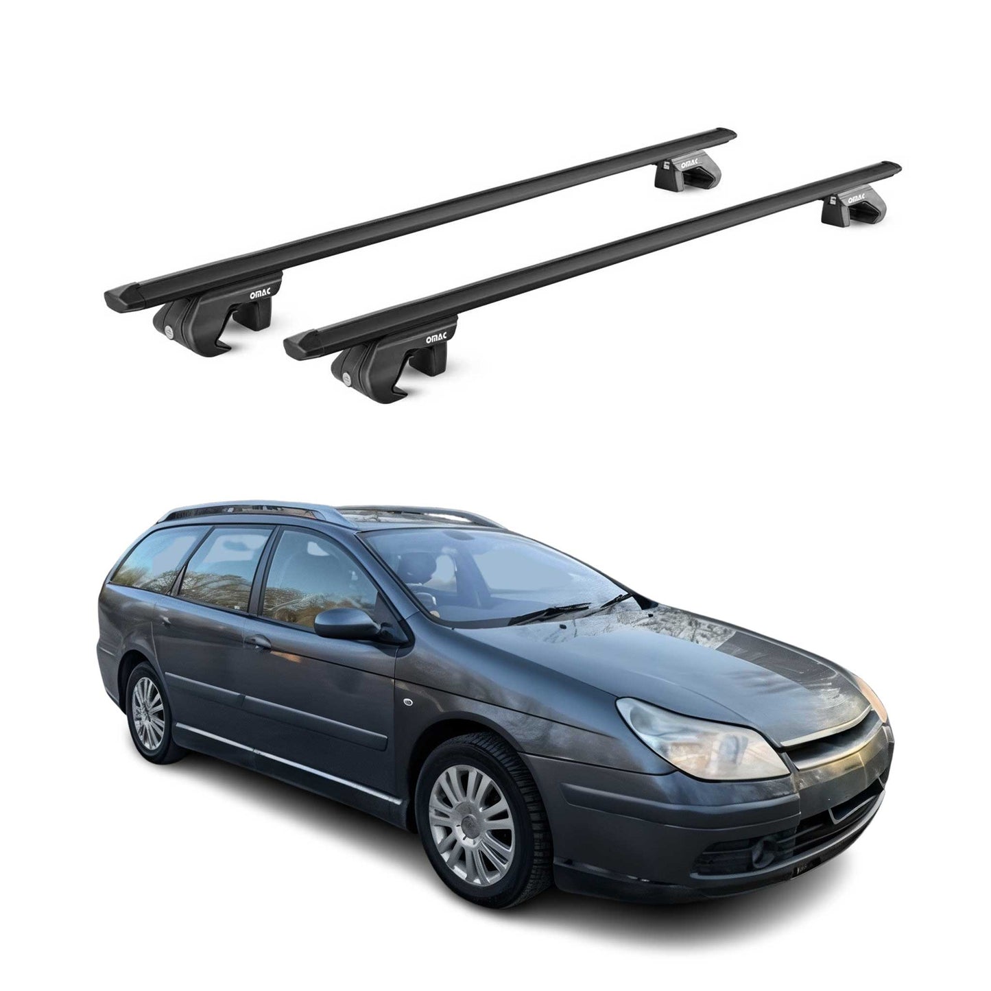 Dachträger Grundtäger für Citroen C5 I II Kombi 2001-2017 90kg Alu Schwarz ABE