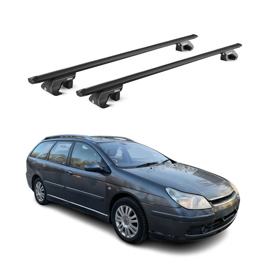 Dachträger Grundtäger für Citroen C5 I II Kombi 2001-2017 90kg Alu Schwarz ABE