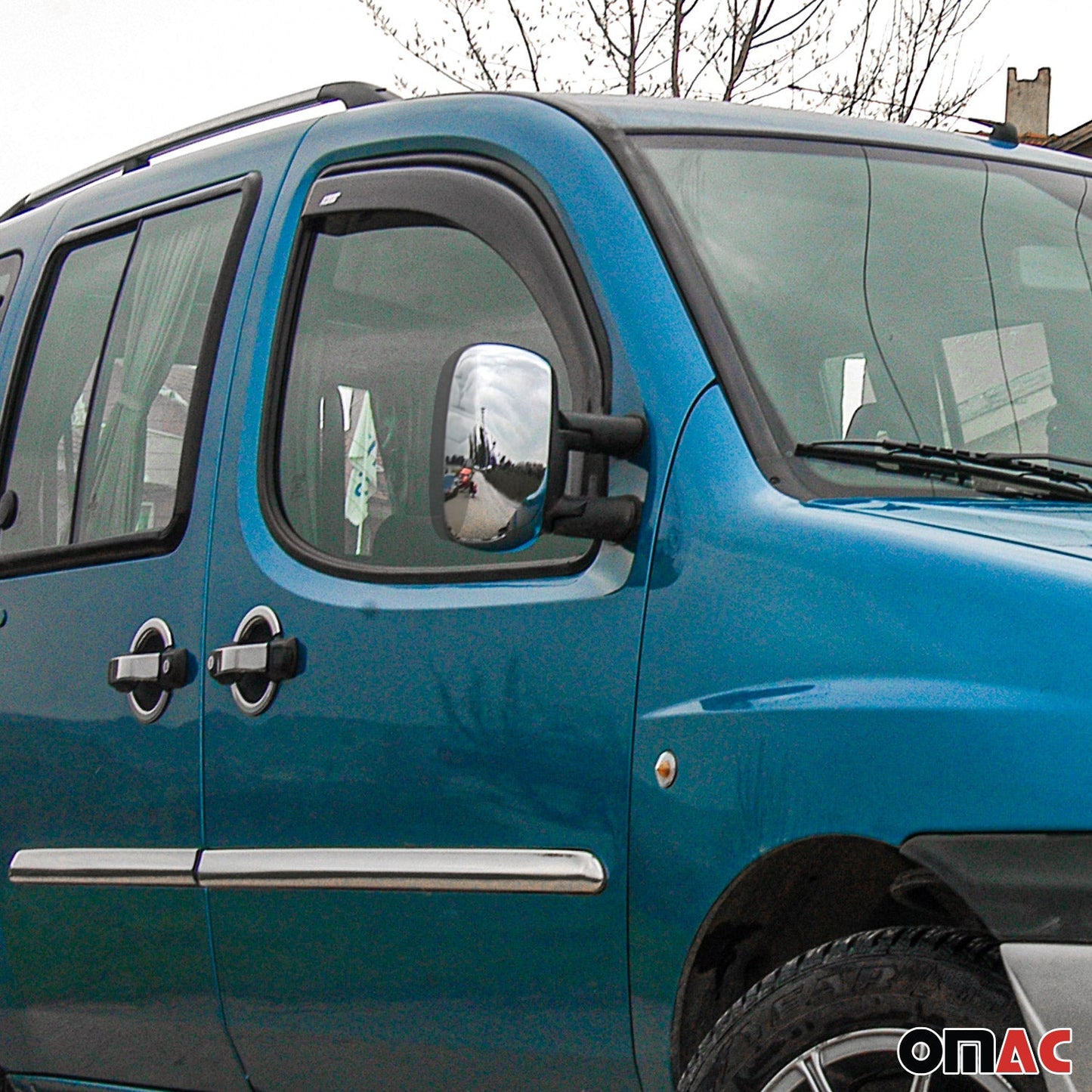 Spiegelkappen Spiegelabdeckung für Fiat Doblo 2000-2010 Chrom ABS Silber 2tlg
