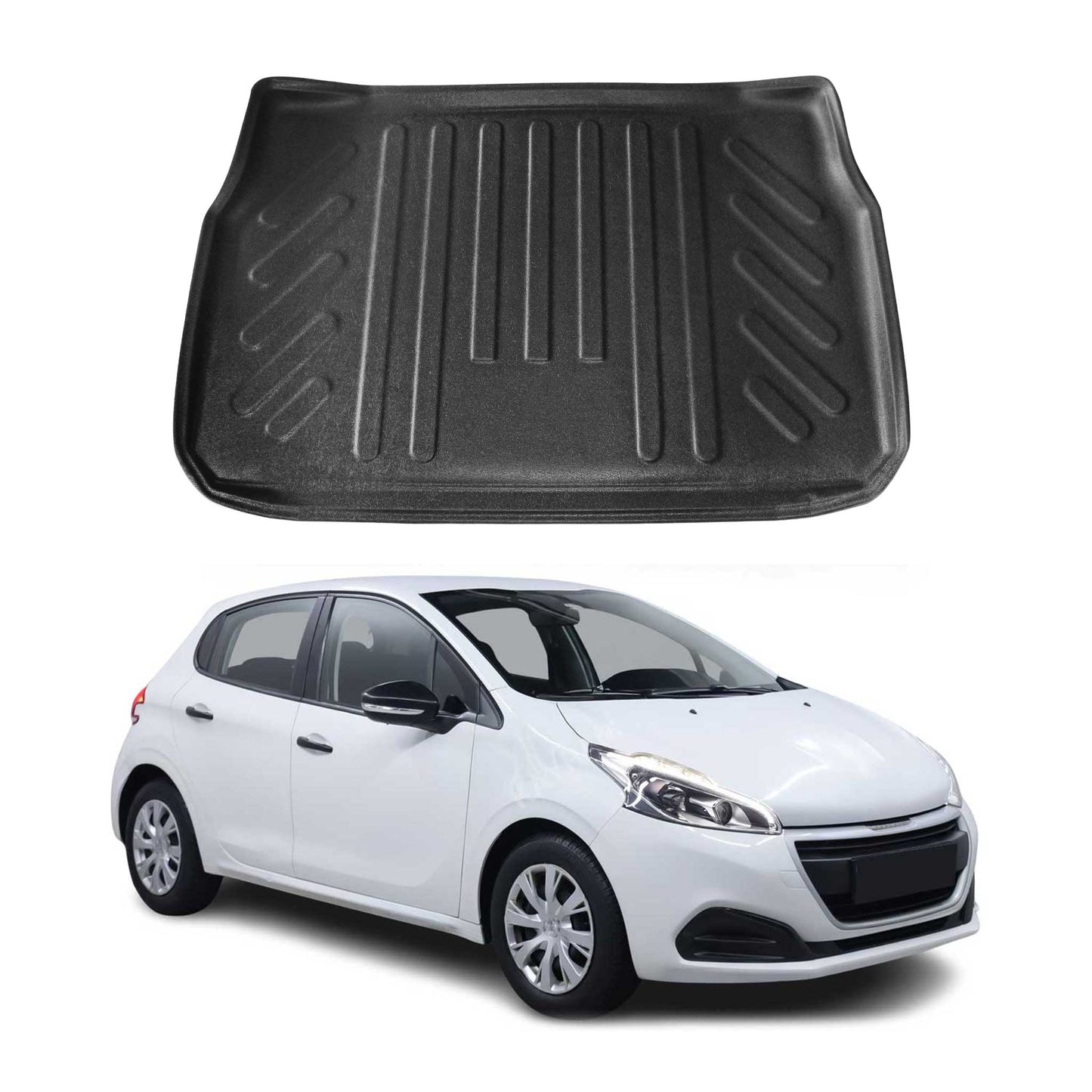 Kofferraumwanne Laderaumwanne für Peugeot 208 2012-2025 5tür Gummi TPE Schwarz