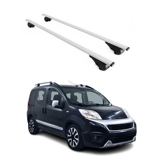 Portbagaj de plafon pentru Fiat Fiorino/Qubo 2008-2024 75kg metal argintiu 2 buc