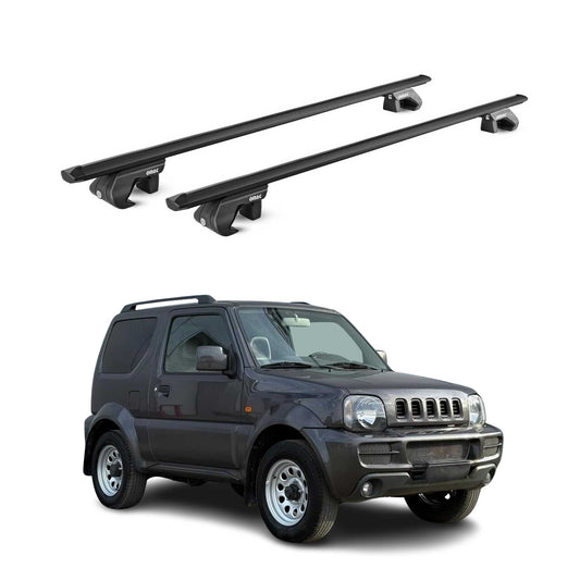 Portbagaj de plafon pentru Suzuki Jimny mk3 1998-2018 90kg aluminiu negru 2 piese ABE