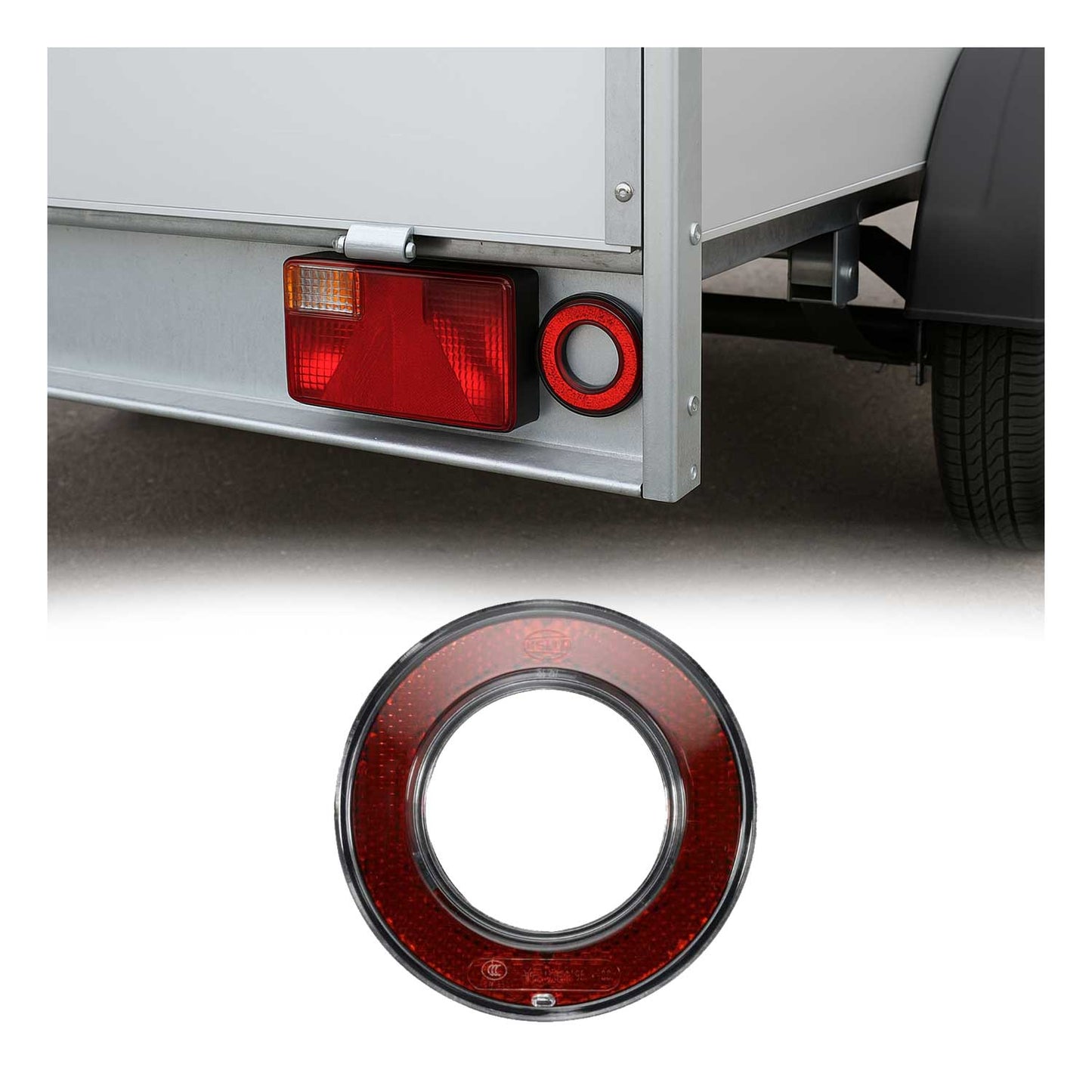 HELLA Rückstrahler Beleuchtung 8RA 008 405-001 Hinten Links, Hinten Rechts 98mm