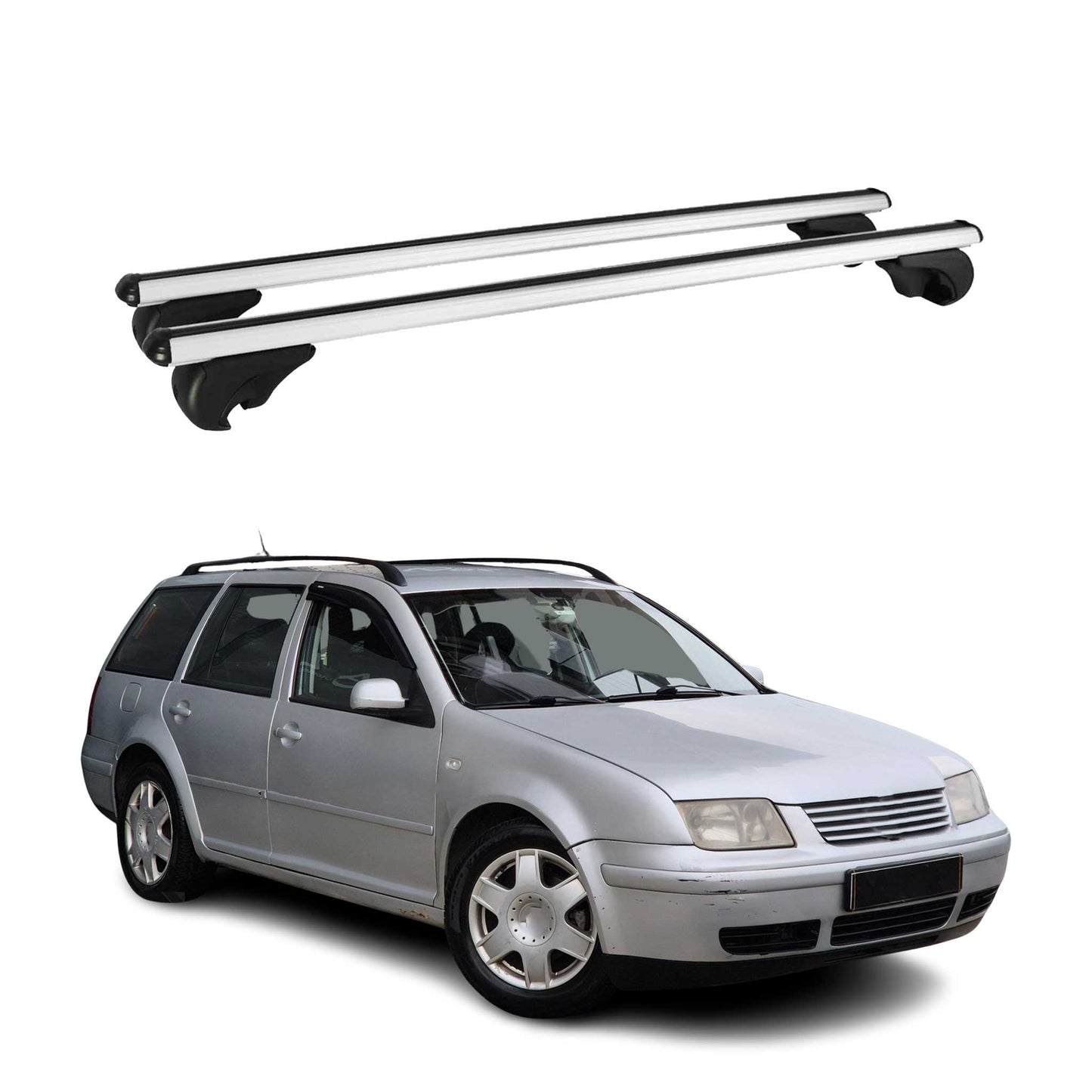 Portbagaj de plafon pentru VW Bora Variant 1999-2005 75kg aluminiu argintiu 2 buc