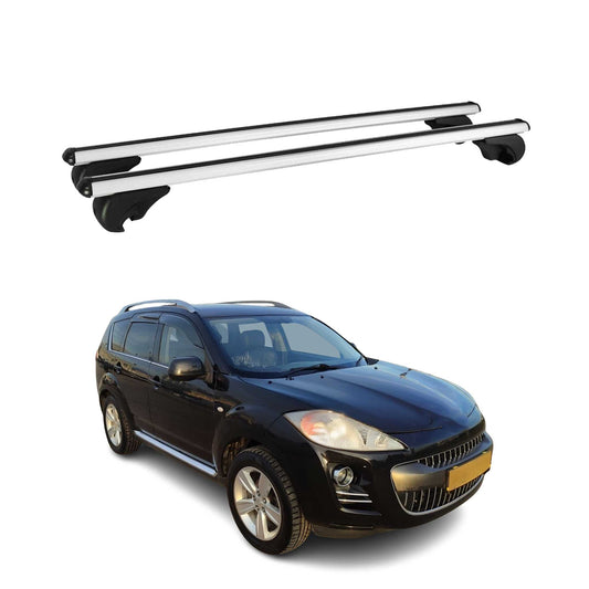 Portbagaj de plafon pentru Peugeot 4007 2007-2012 75kg aluminiu argintiu 2 buc