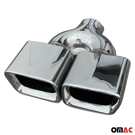 Auspuffblende Endstück Double Output Chrom Edelstahl Doppelendrohr Rechts &Links