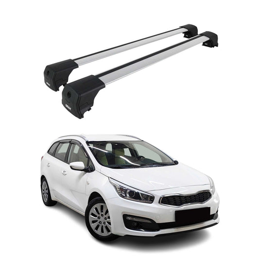 Dachträger Grundtäger für Kia Ceed Kombi 2012-2018 75kg Aluminium Silber 2 tlg