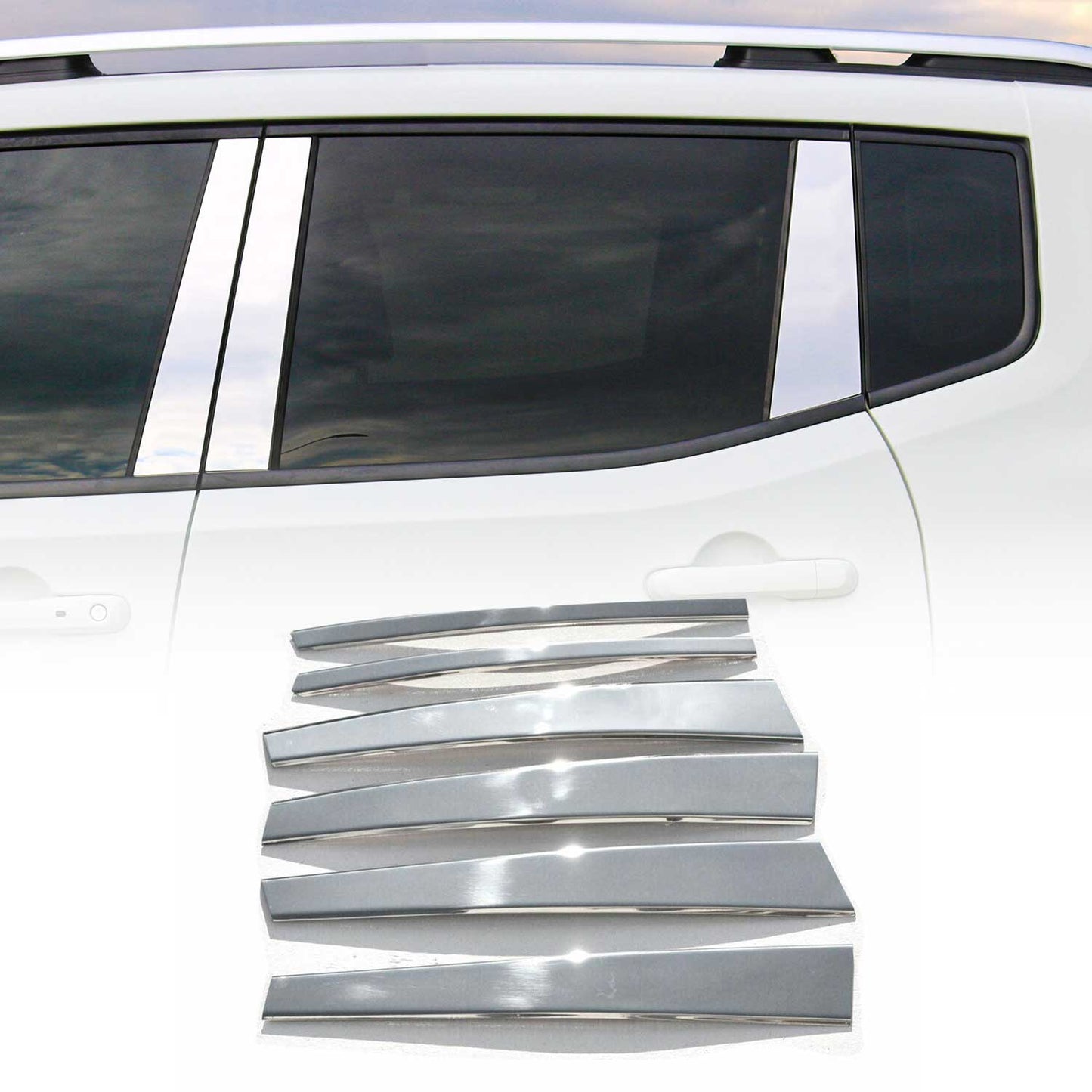 B-Säule C-Säule Türsäulen Verkleidung für BMW 5er E34 1989-1995 Chrom Silber 6x