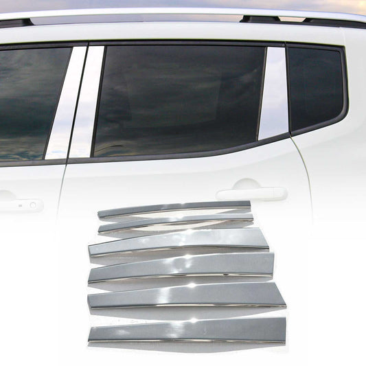 Ornamente stâlp B, stâlp C, stâlp ușă pentru BMW Seria 5 E34 1989-1995 Crom Argintiu 6x