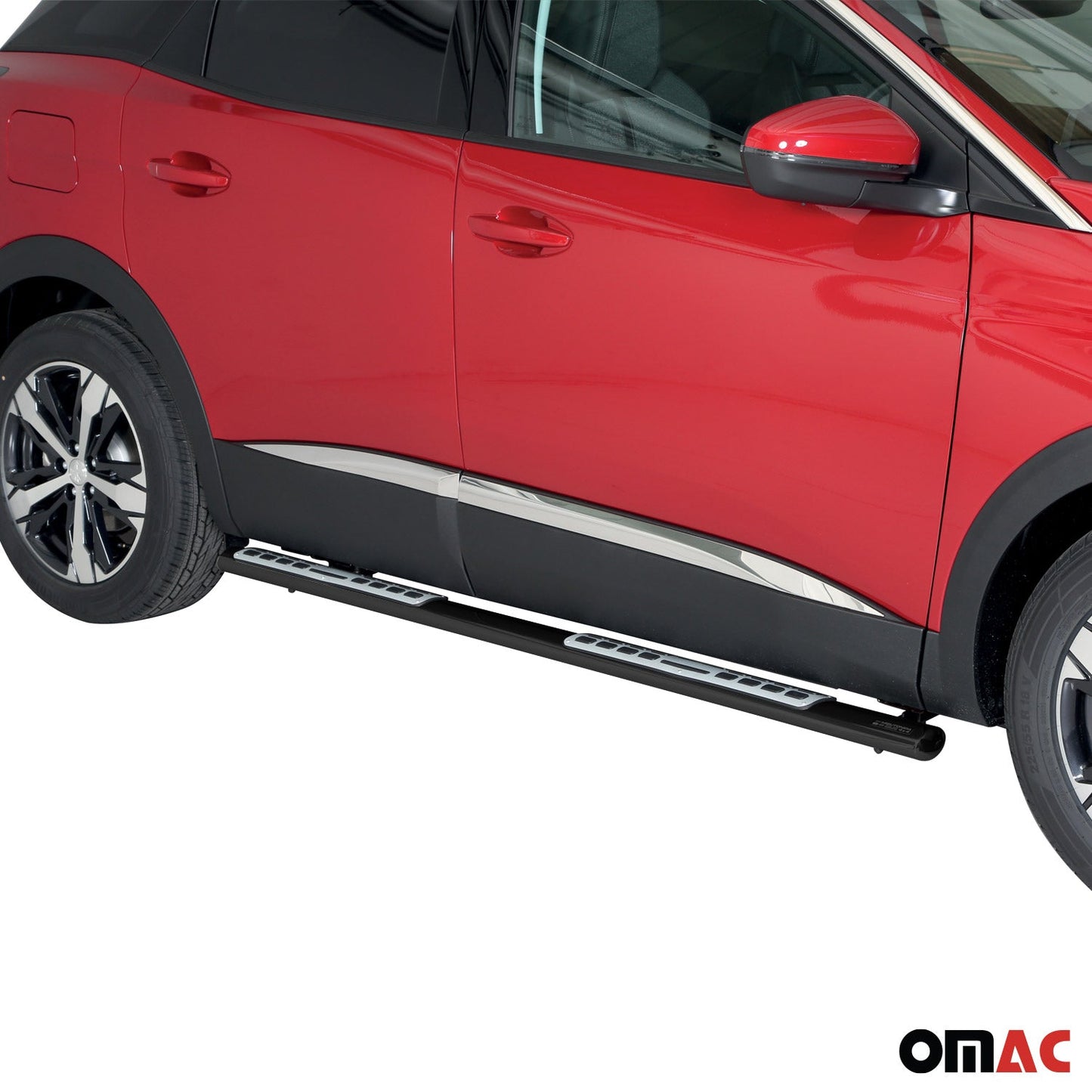 Edelstahl Seitenschweller Schwellerrohre für Peugeot 3008 2018-2021 Schwarz