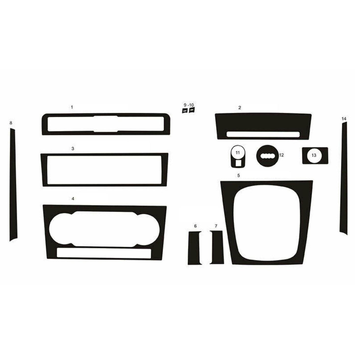 Innenraum Dekor Cockpit für Audi A3 A3 Sportback 8P 2008-2013 Titan Optik 14x