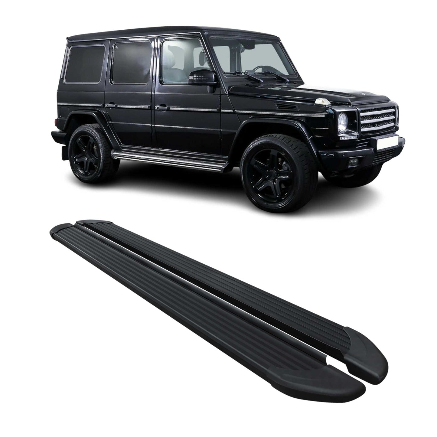 Schweller Trittbretter Schweller für Mercedes G Klasse W463 2007-18 Alu Schwarz