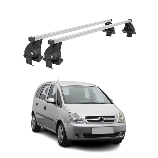 Menabo Dachträger Grundtäger für Opel Meriva 2003-2010 50kg Stahl Silber 2 tlg
