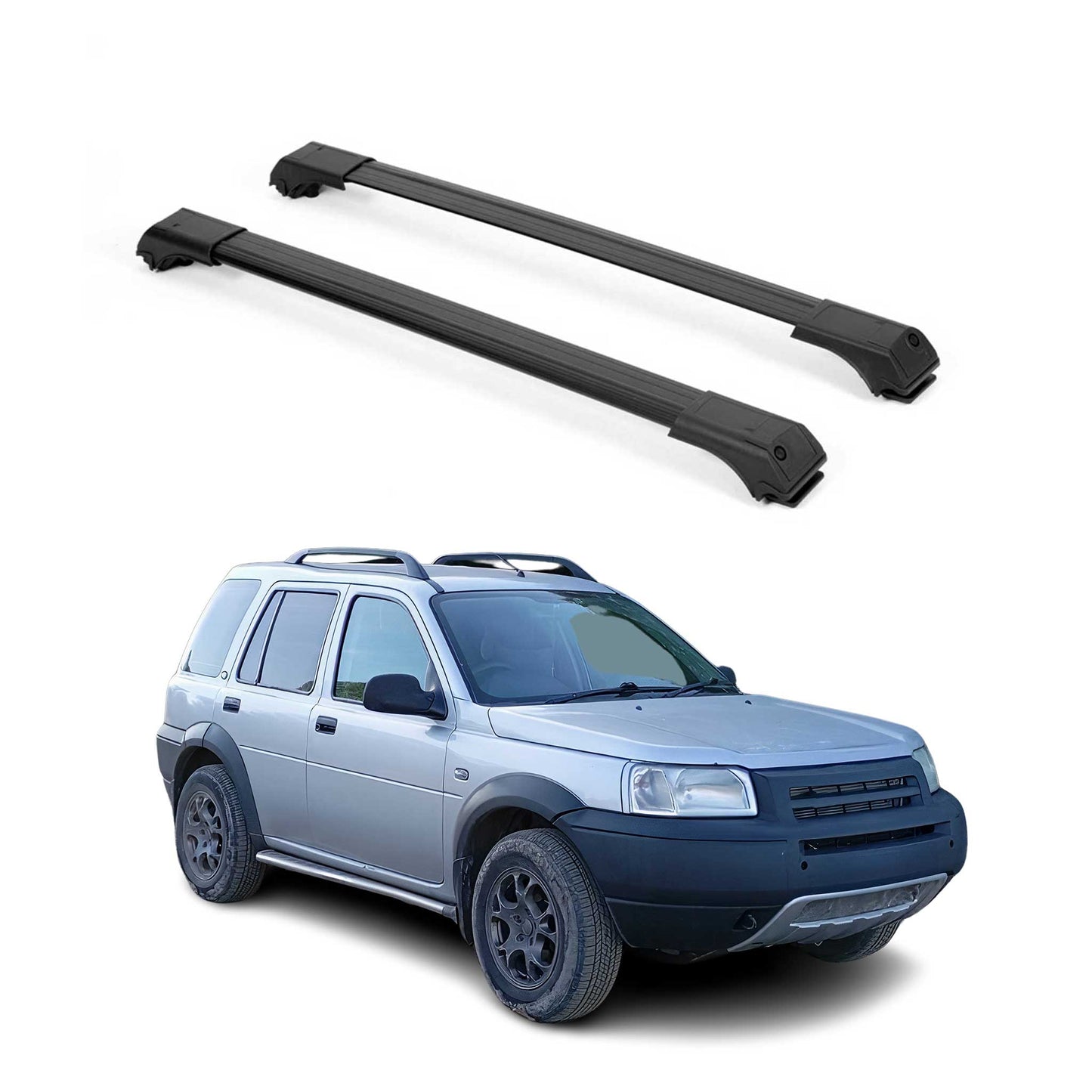 Dachträger Grundtäger für Land Rover Freelander I 1998-2006 75kg Alu Schwarz 2x