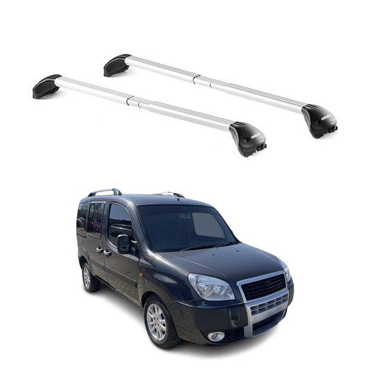 Dachträger Grundtäger für Fiat Doblo Malibu 2001-2010 5 tür 100kg Alu Silber ABE