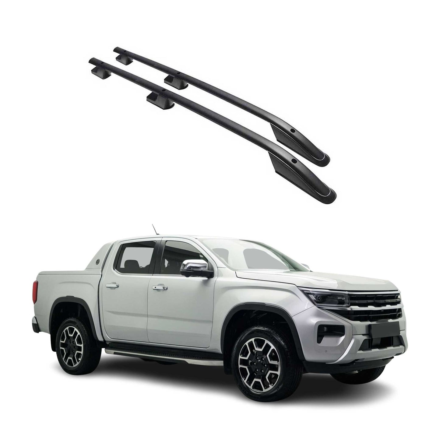 Dachreling Relingträger Aluminium für VW Amarok NF 2022-2025 Alu Schwarz