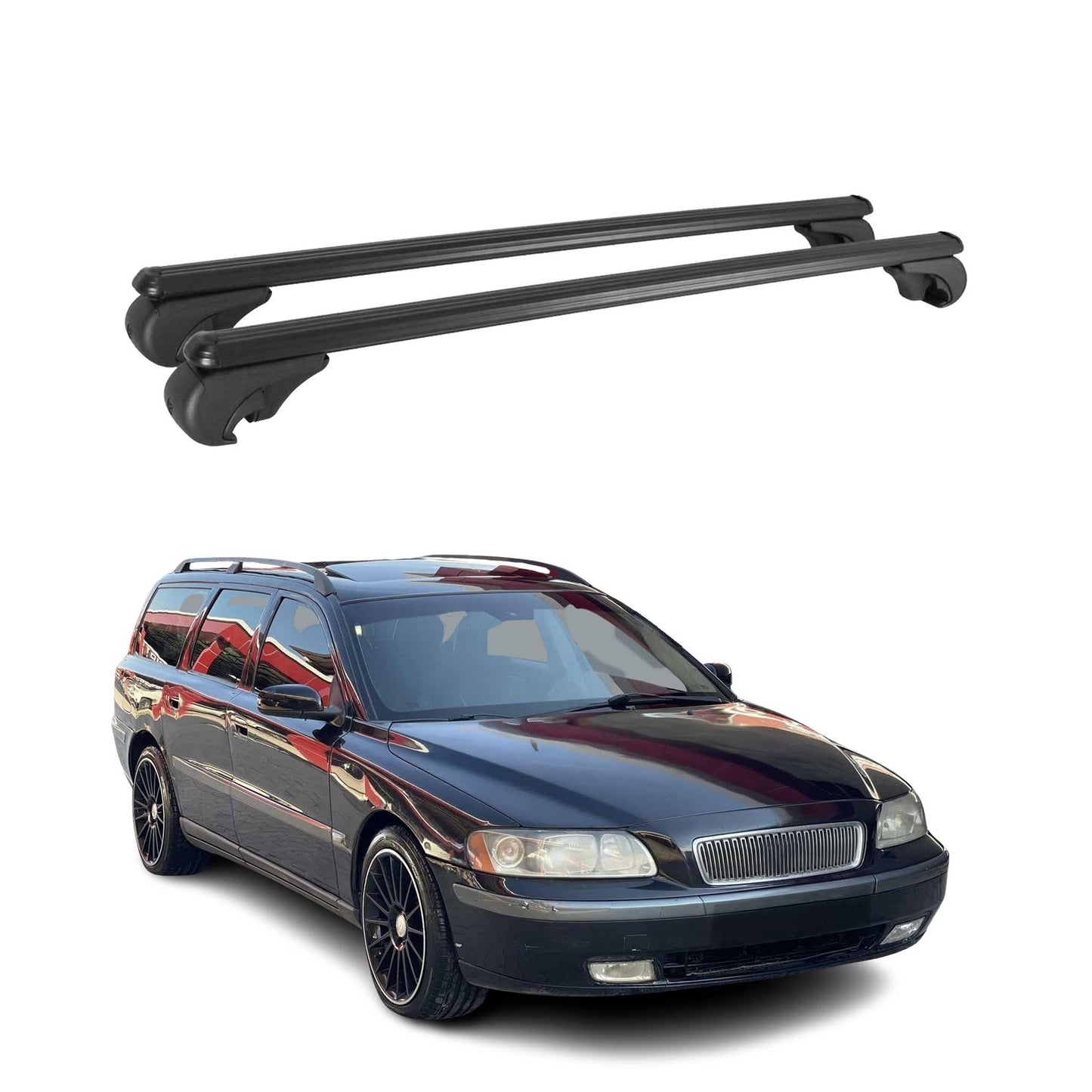 Dachträger für Volvo V70 XC70 1997-1999 Gepäckträger Grundträger Alu Schwarz 2x