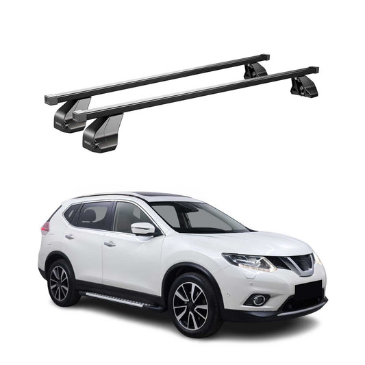 Menabo Dachträger für Nissan X-Trail T32 2014-2017 Pre-FL 75kg Stahl Schwarz 2x