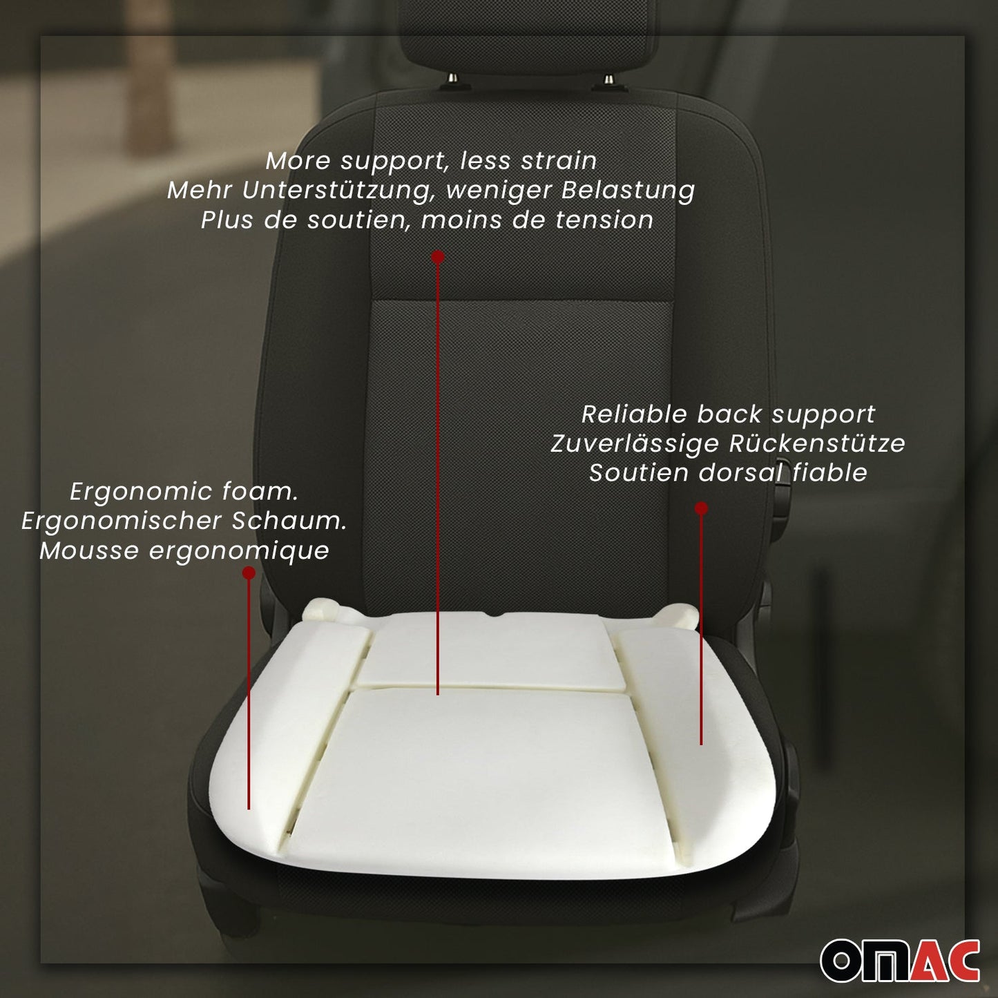 Căptușeală din spumă pentru perna scaunului auto pentru Fiat Fiorino Qubo 2008-2022