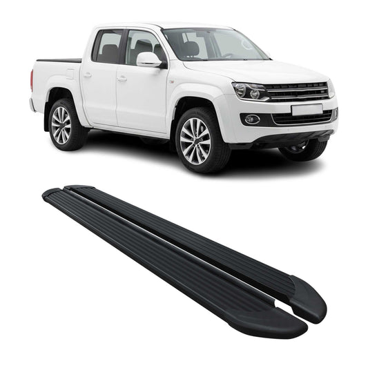 Listwy progowe/progi do VW Amarok DoubleCab 2010-2022, aluminiowe, czarne