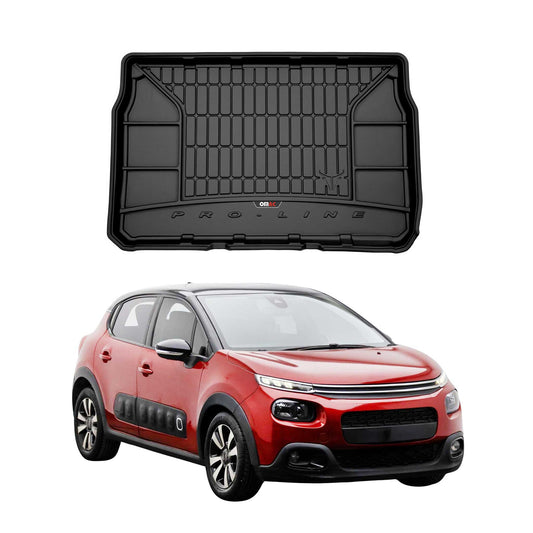 Căptușeală portbagaj OMAC din cauciuc pentru Citroen C3 2016-2024, TPE, neagră
