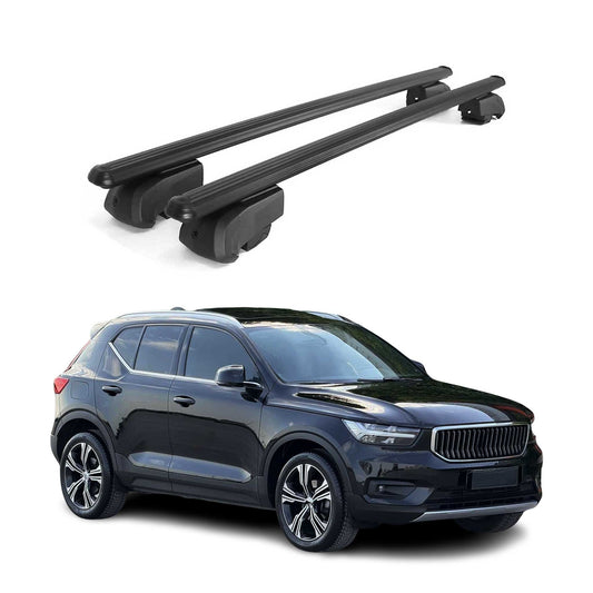 Portbagaj de plafon pentru Volvo XC40 2018-2023 Pre-FL 75kg aluminiu negru 2 buc