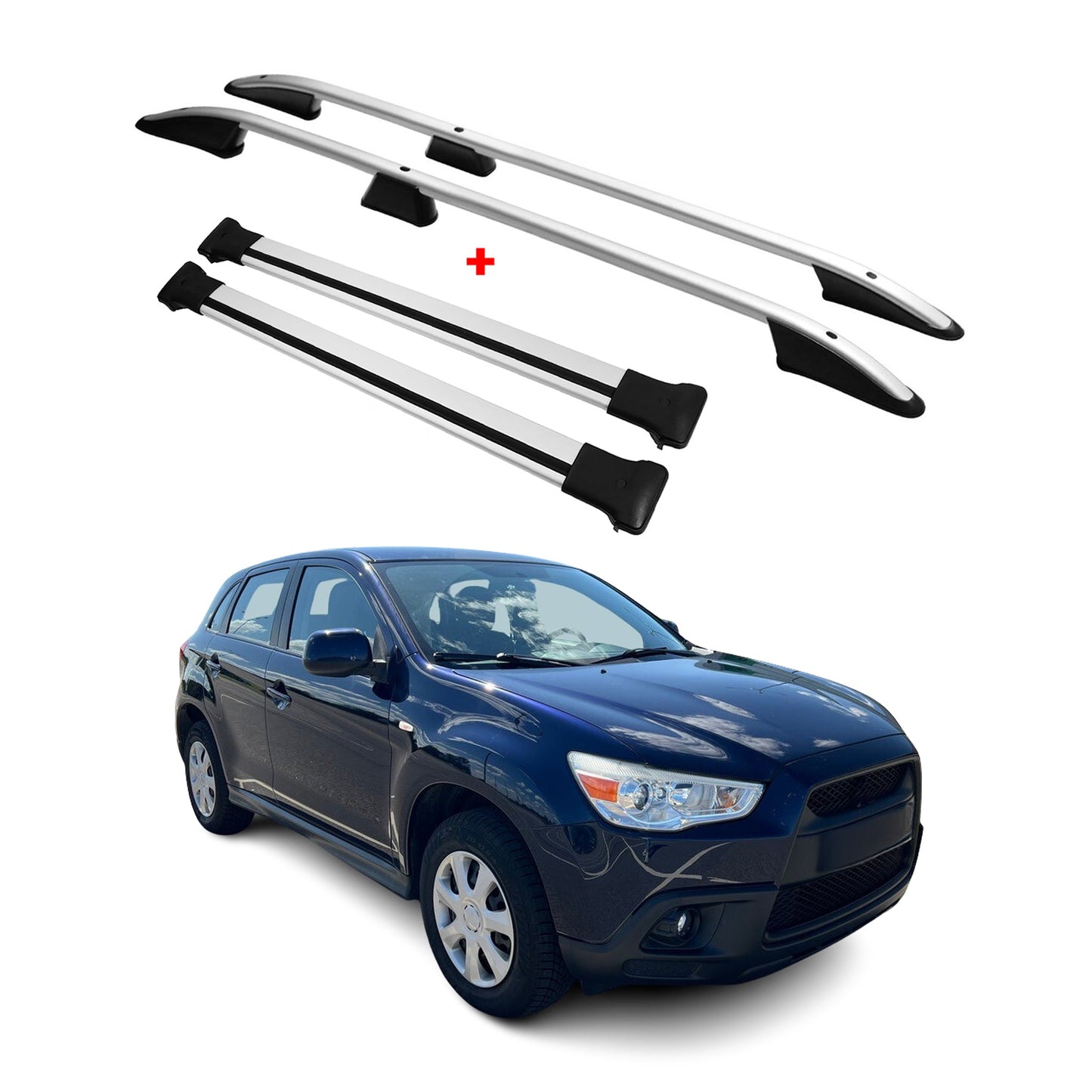 Dachreling + Dachträger SET für Mitsubishi ASX 2010-2025 Aluminium Silber 4tlg