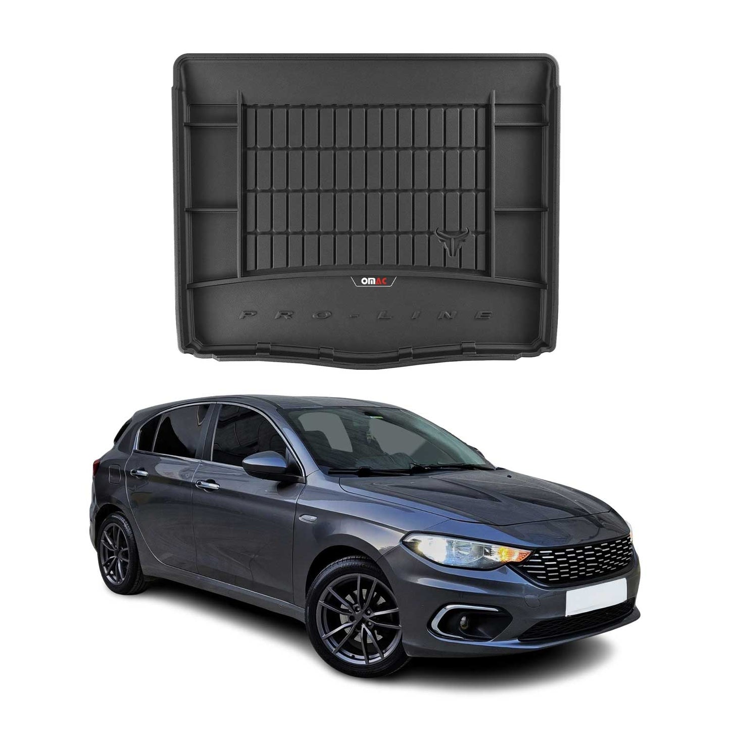 Căptușeală portbagaj din cauciuc OMAC pentru Fiat Tipo Hatchback 2016-2025, TPE