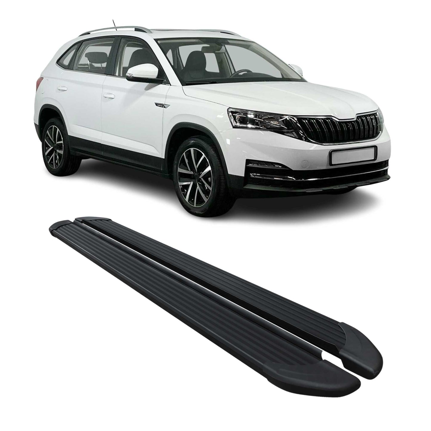 Trittbretter Seitenschweller für Skoda Kamiq 2020-2025 Aluminium Schwarz 2 tlg