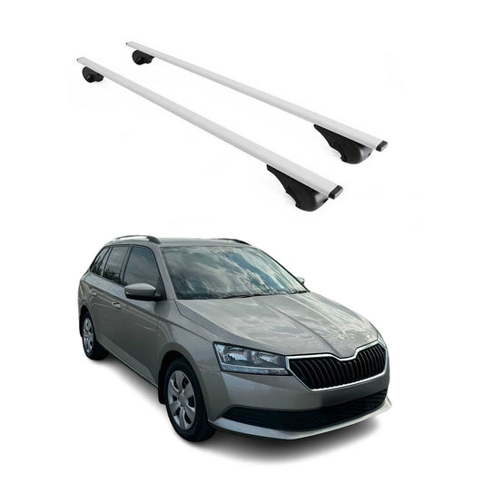 Portbagaj de plafon pentru Skoda Fabia mk3 Combi 2014-2021 75kg metal argintiu 2x