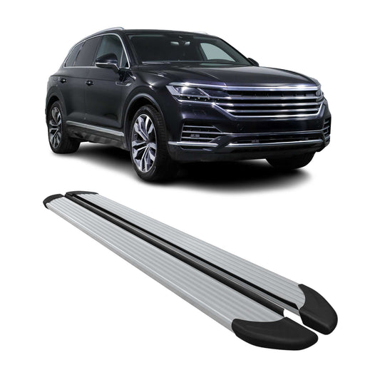 Trittbretter Seitenschweller für VW Touareg 3 2018-2025 Silber Alu