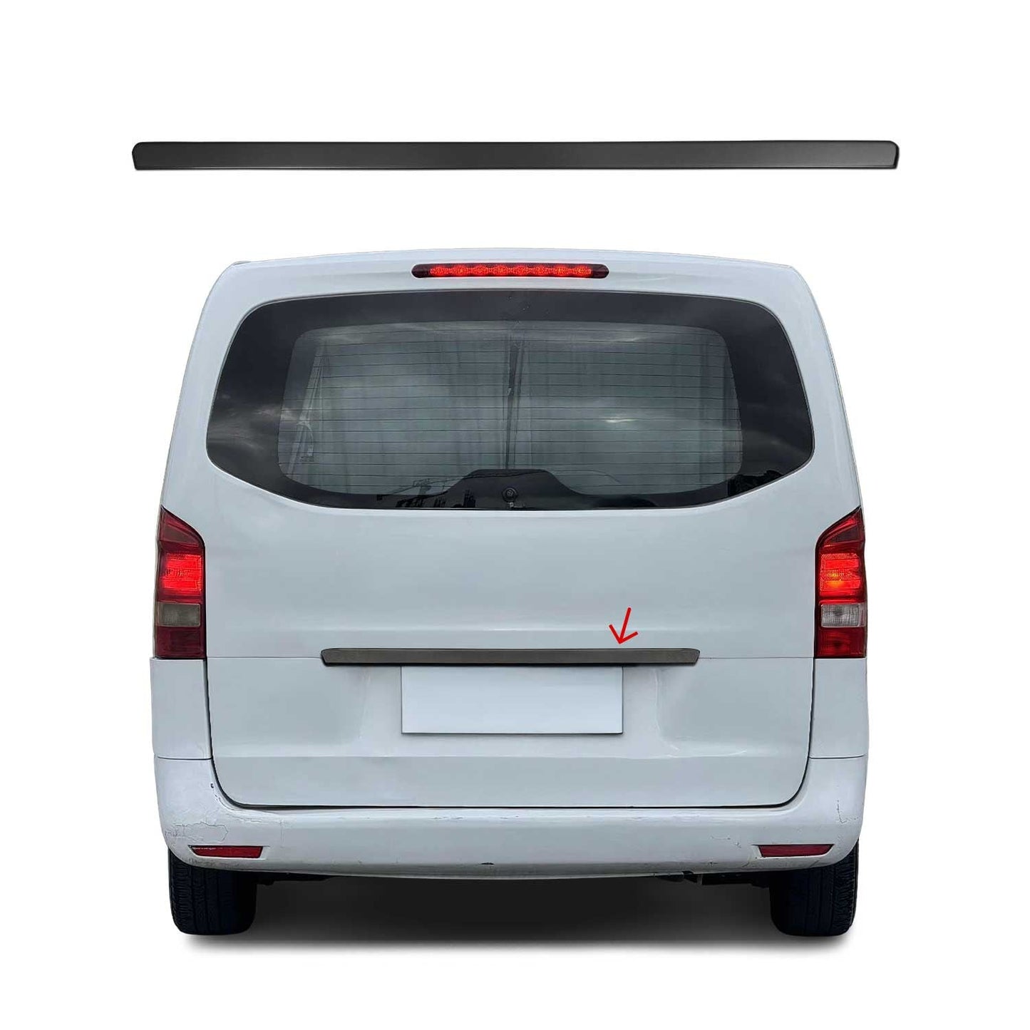 Mâner deschizător portbagaj pentru Mercedes Vito W447, oțel inoxidabil, finisaj închis, 1 bucată