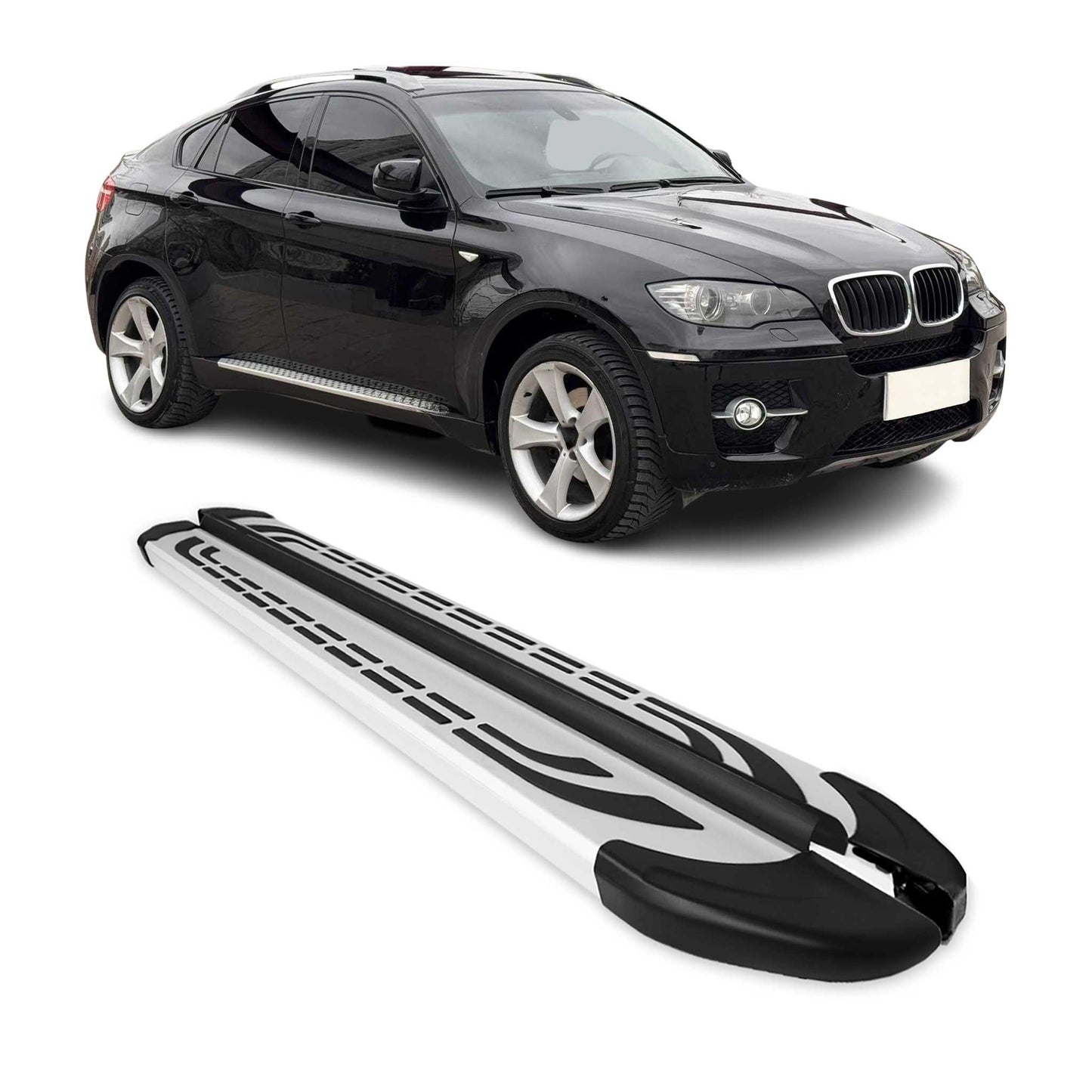 Trittbretter Seitenschweller für BMW X6 2008-2014 Silber Aluminium 2 tlg