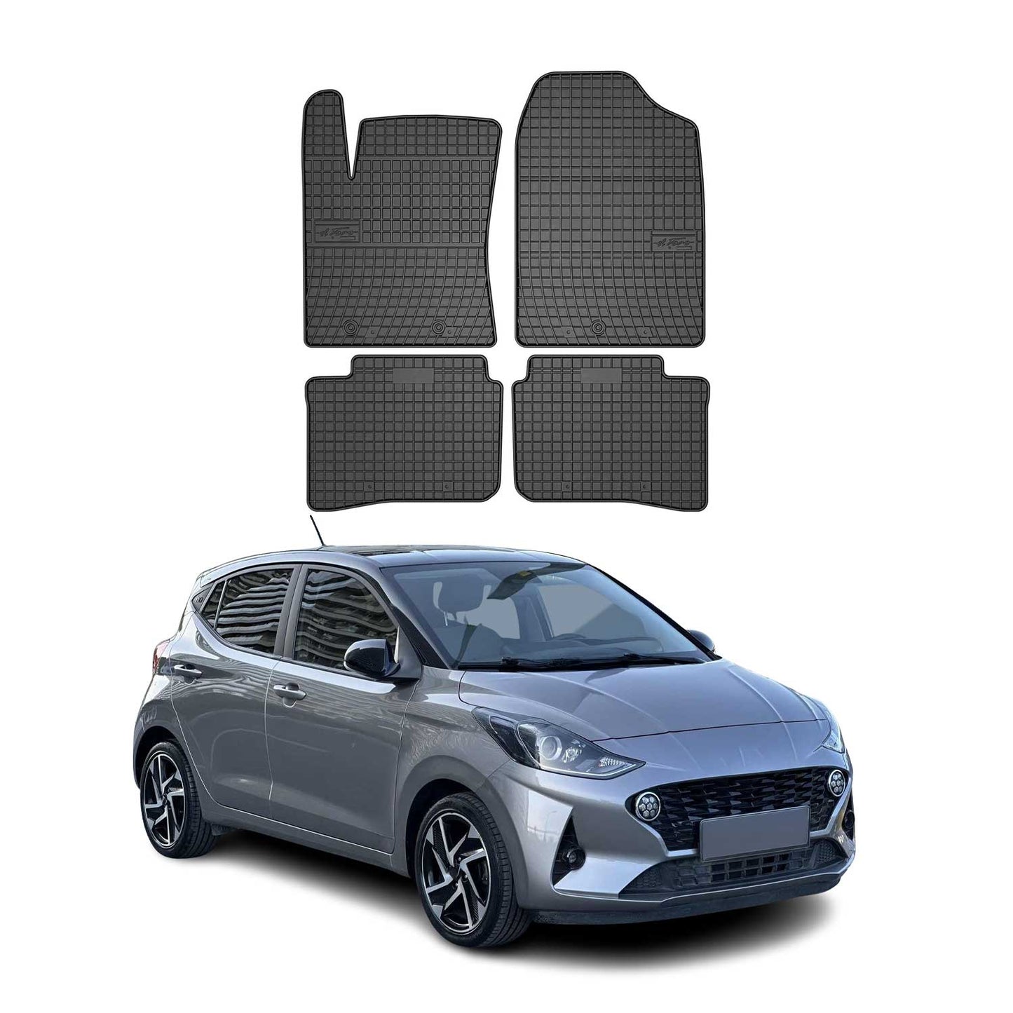 2019-2025 Hyundai i10 Fußmatten Gummi Schwarz 4 tlg