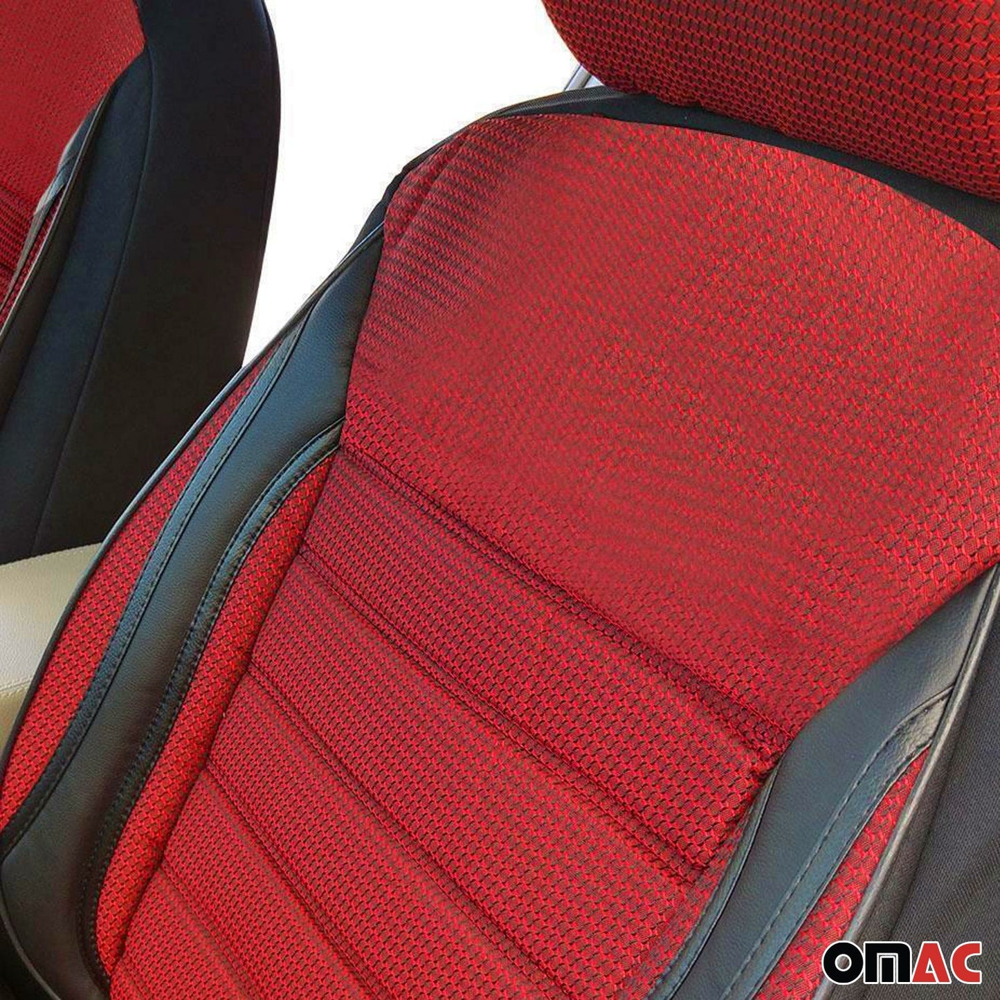 Schonbezüge Sitzbezüge für Citroen Jumpy Jumper Spacetourer Schwarz Rot 2+1