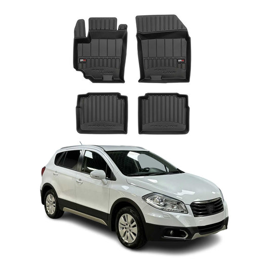OMAC Gummi Fußmatten für Suzuki SX4 S-Cross 2013-2024 Premium Gummi Schwarz 4tlg
