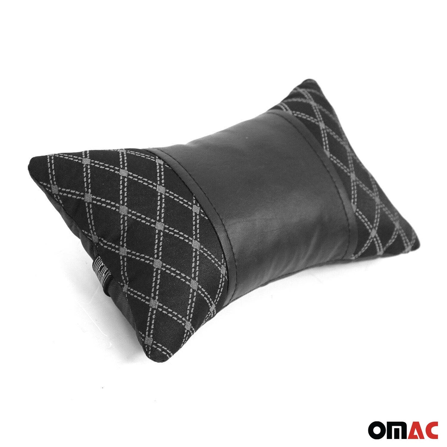 Pernă auto pentru tetieră, suport pentru gât, textil și piele, negru, 8x30 cm