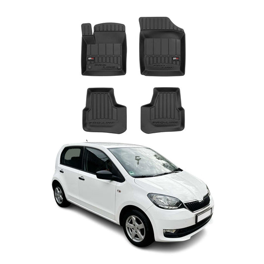 2011-2019 Skoda Citigo Fußmatten TPE Schwarz 4 tlg