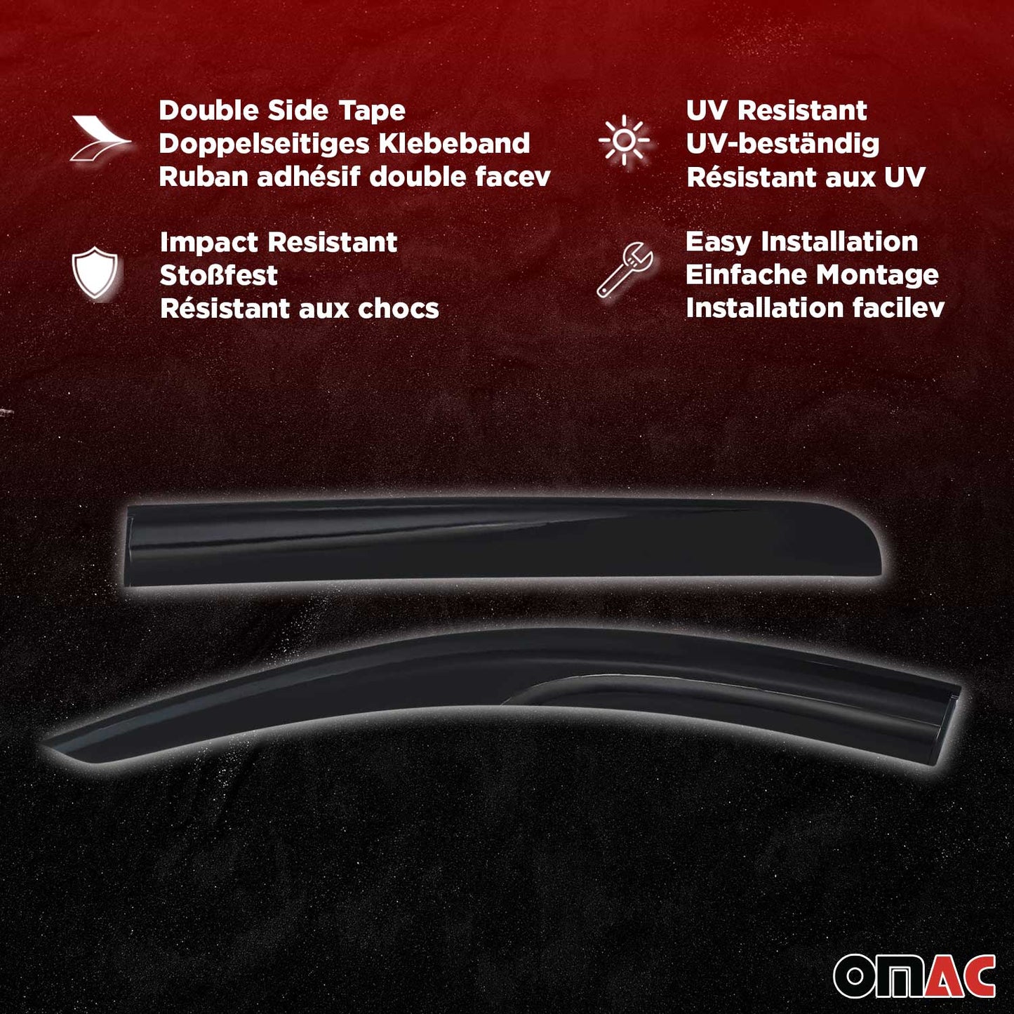 4x Deflectoare de vânt, deflectoare de ploaie pentru Toyota Camry XV50 2011-2015, acrilice, închise la culoare