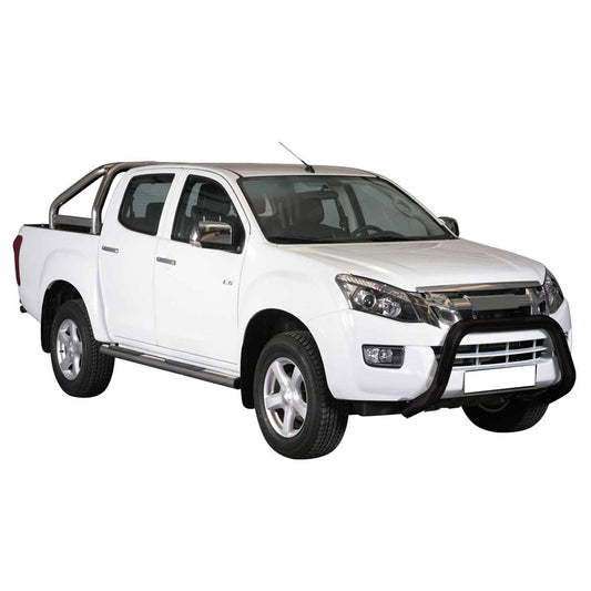 Bară de protecție/buton față pentru Isuzu D-Max 2012-2019 ø76mm, oțel negru, protecție