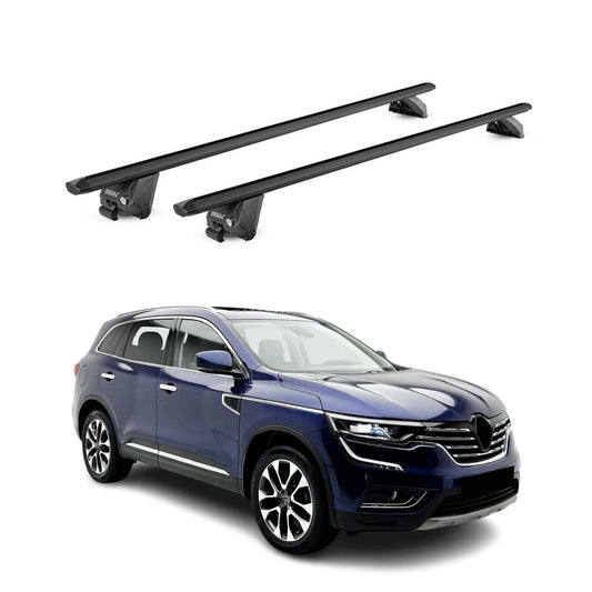Portbagaj de plafon pentru Renault Koleos mk2 2016-2025 100kg aluminiu negru 2x ABE