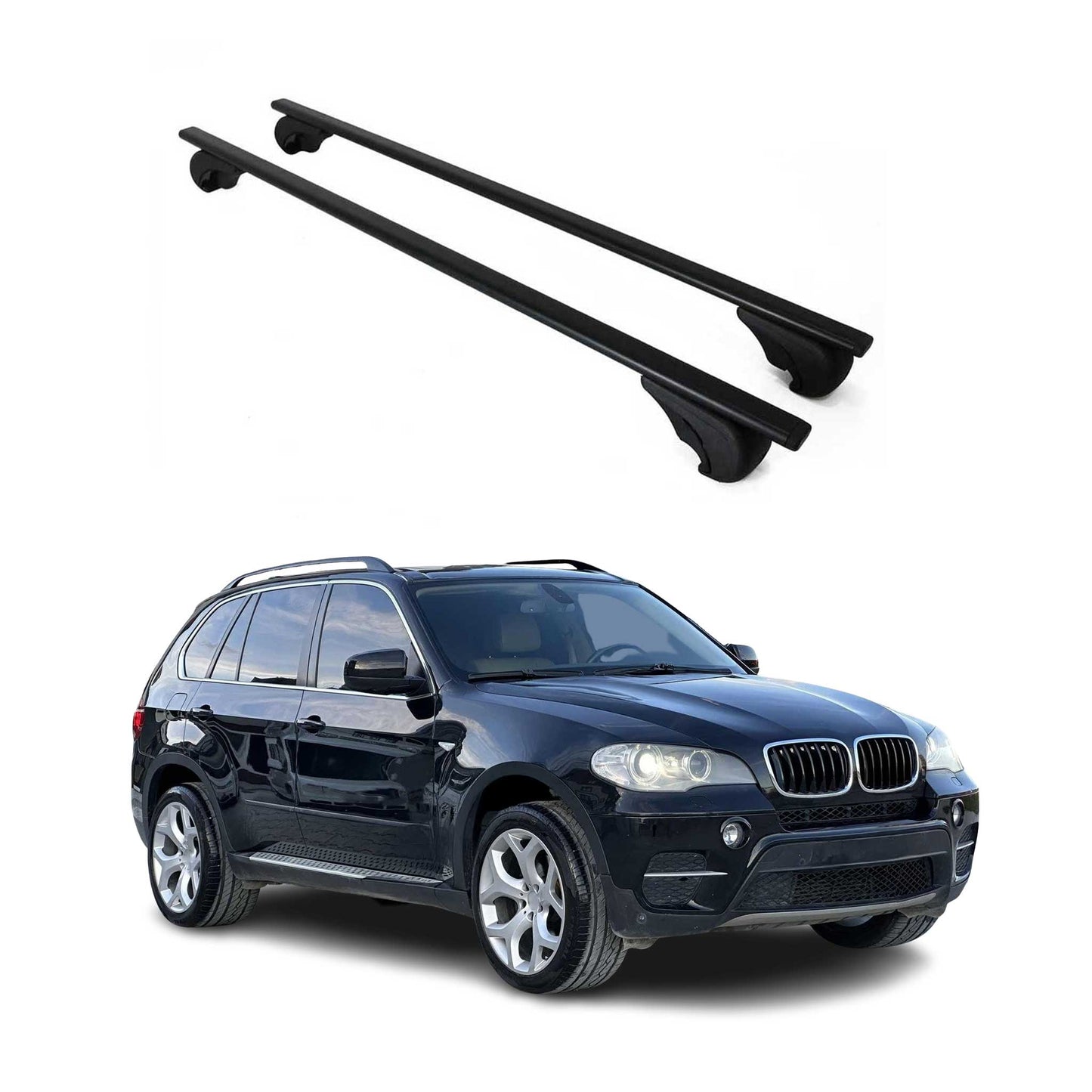 Dachträger Grundtäger für BMW X5 E70 2006-2013 75kg Metall Schwarz 2 tlg