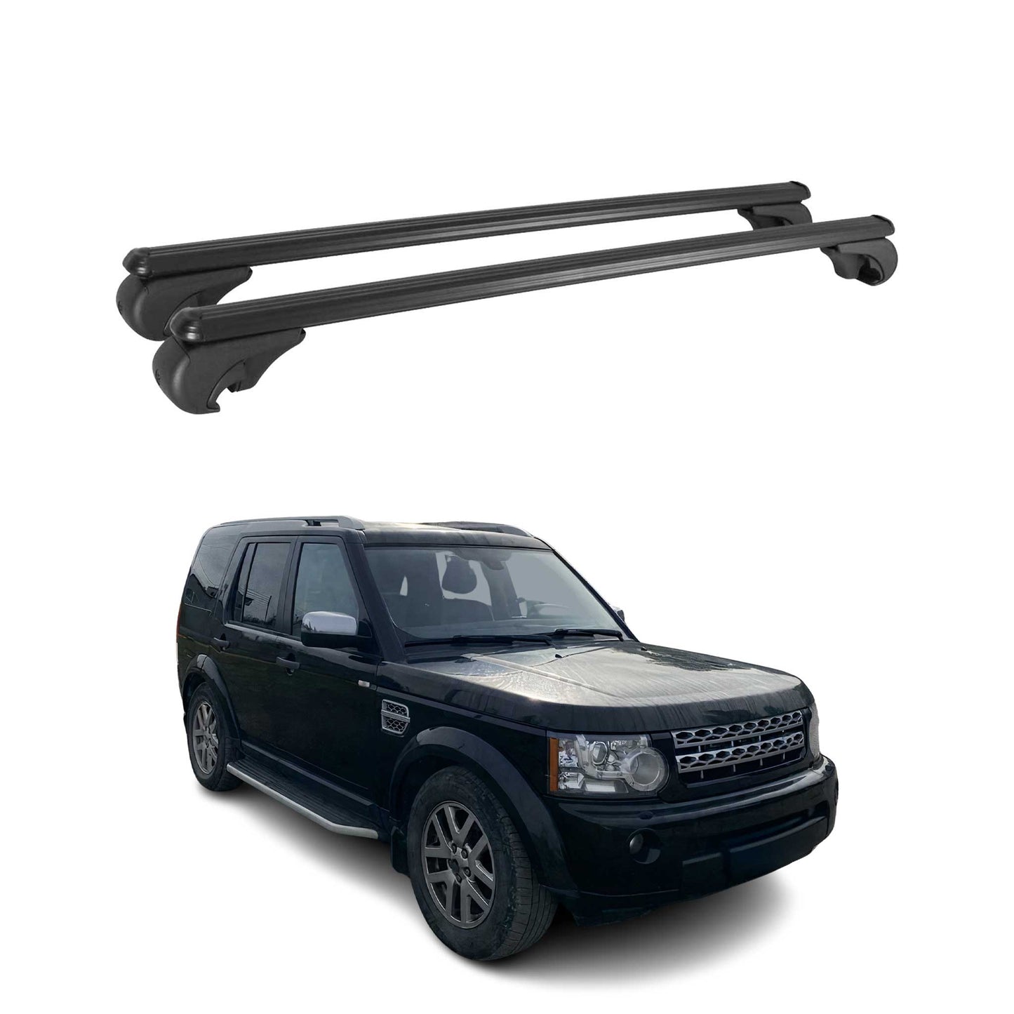 Portbagaj de plafon pentru Land Rover Discovery III 2004-2009 75kg aluminiu negru 2x