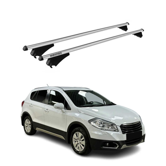 Menabo Dachträger für Suzuki Sx4 S-Cross mk2 2013-2021 75kg Aluminium Silber 2x