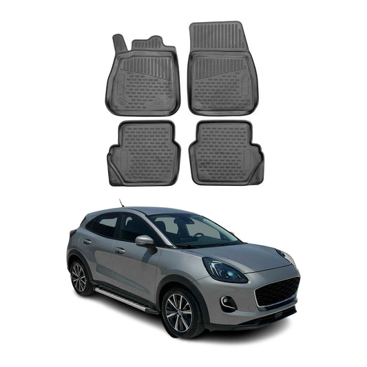 2019-2025 Ford Puma PHEV Fußmatten TPE Schwarz 4 tlg