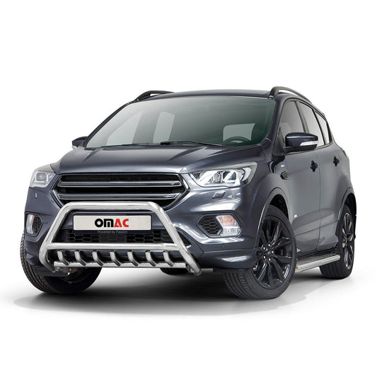 Bară de protecție față din oțel inoxidabil pentru Ford Kuga 2017-2025 cu ABE (omologare de tip germană) Protecție argintie